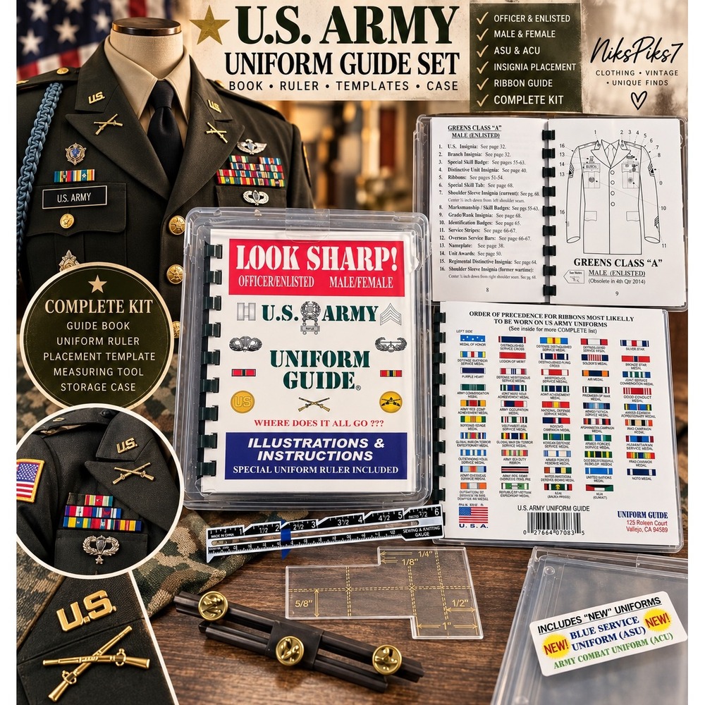 Look Sharp US Army Uniform Guide 2012 Ruler Templates Complete Kit ASU ACU - Picture 1 of 8